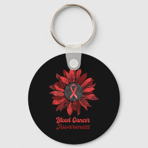 Leopard Sunflower Blood Cancer Awareness Warrior R Keychain