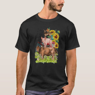 Leopard Sunflower Farm Animals Vegan Life Is About T-Shirt