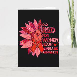 Leopard Sunflower Go Red Health Heart Disease Awar Card