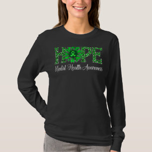 Leopard Sunflower Hope Mental Health Awareness Gre T-Shirt