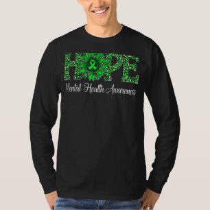 Leopard Sunflower Hope Mental Health Awareness Gre T-Shirt