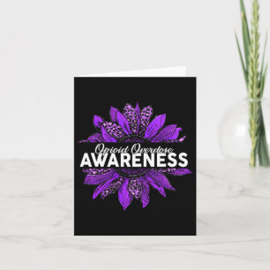 Leopard Sunflower Opioid Overdose Awareness Purple Card