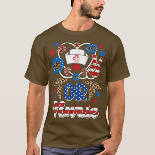 Leopard Sunflower OR Nurse American Flag Funny 4th T-Shirt