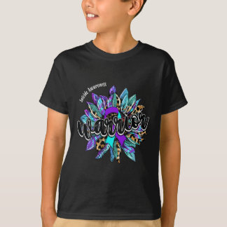 Leopard Sunflower Warrior Suicide Awareness T-Shirt