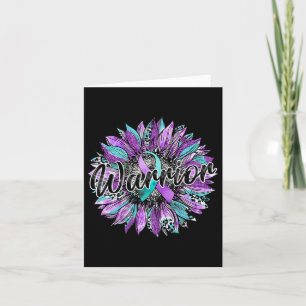 Leopard Sunflower Warrior Teal And Purple Suicide Card