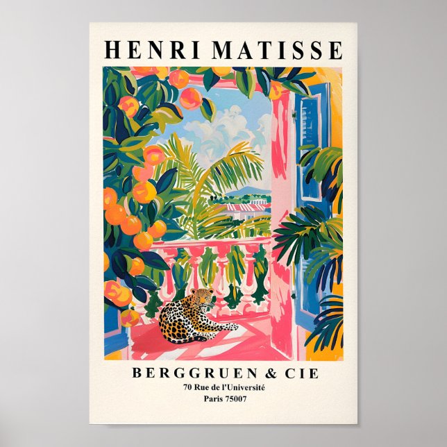 Leopard Sur Balcon, Impression Matisse, Décor De P (Devant)