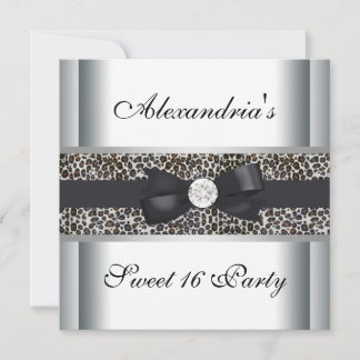 Leopard Sweet 16 Birthday Party Invitation