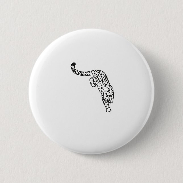 Leopard Tattoo Vintage 2 Inch Round Button (Front)