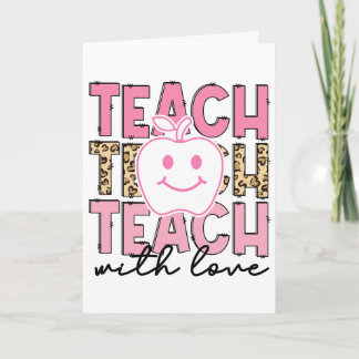 Leopard Teacher Appreciation Teach With Love Teach Card
