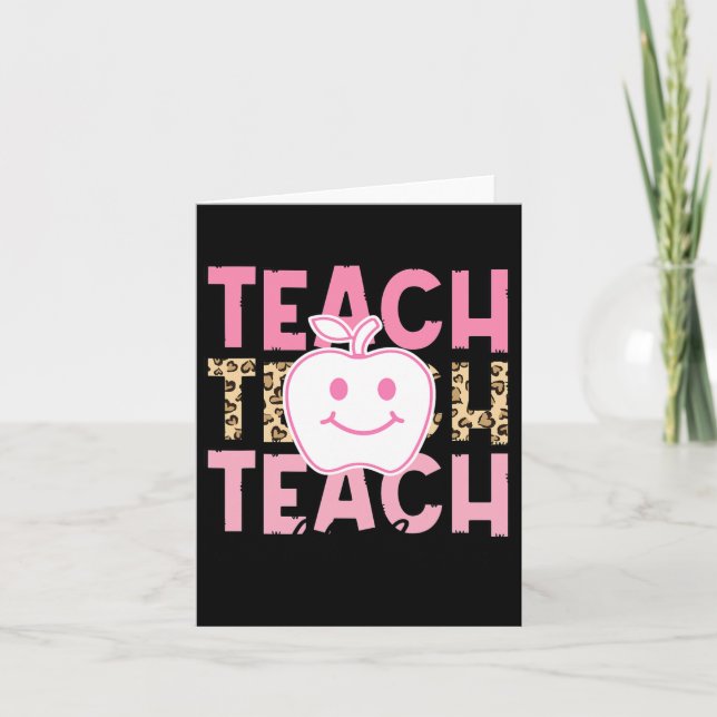 Leopard Teacher Appreciation Teach With Love Teach Card (Front)