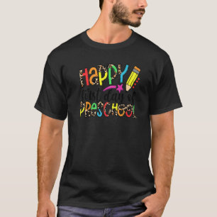 Leopard Teacher Happy First Day Of Preschool Back T-Shirt
