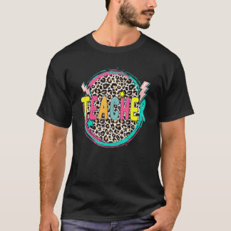 Leopard Teacher Happy First Day Of School Teacher T-Shirt