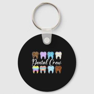 Leopard Teeth Dental Crew Happy Easter Keychain