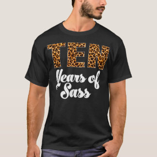 Leopard Tenth Birthday 10 Year Old 10th Birthday T T-Shirt