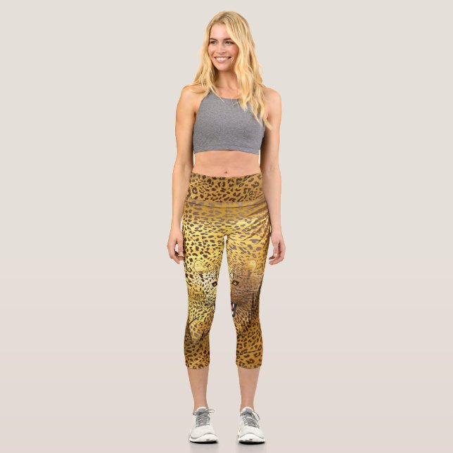 Leopard Territory 1 Capri Leggings (Front)