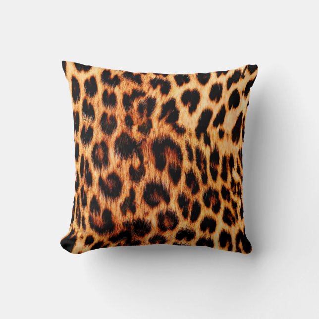 Leopard texture, African animal seamless pattern. Throw Pillow (Front)