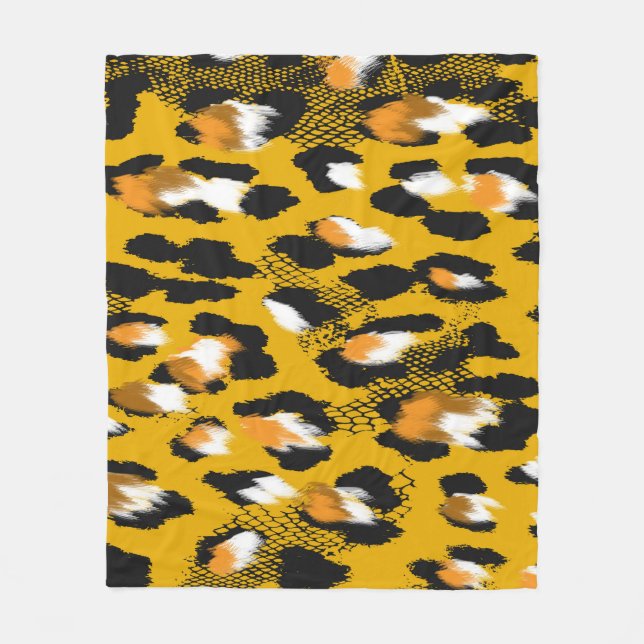 Leopard Texture Animal Print Background Fleece Blanket (Front)