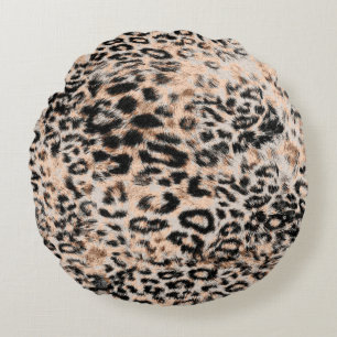 Leopard texture, leopard animal print pattern round pillow