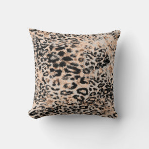 Leopard texture, leopard animal print pattern throw pillow