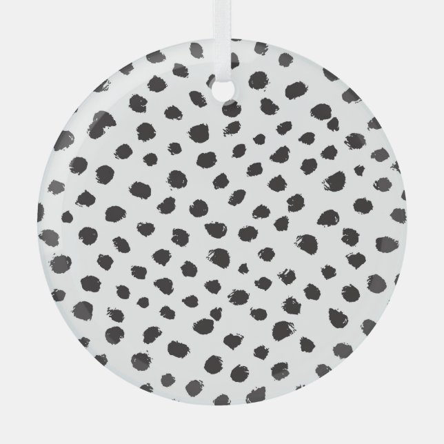 Leopard Texture: Vintage Seamless Pattern. Glass Ornament (Front)