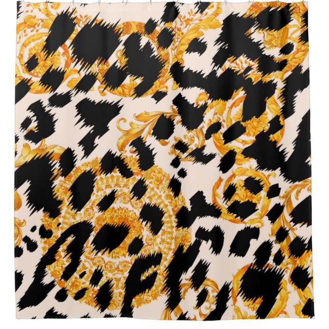 Leopard texture with gold baroque pattern (Front)