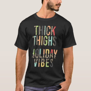 Leopard Thick Thighs And Holiday Vibes Merry Chris T-Shirt