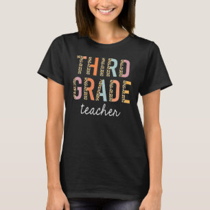 Leopard Third Grade Teacher 3rd Grade Back To Scho T-Shirt