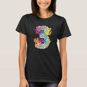 Leopard Tie Dye 3rd Grade Teacher Student Back To T-Shirt