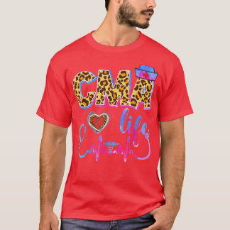 Leopard Tie Dye CMA Life Stethoscope Leopard Nurse T-Shirt