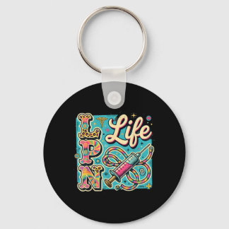 Leopard Tie Dye LPN Life Nurse Squad Nurses Keychain