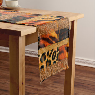 Leopard &Tiger Animal Short Table Runner
