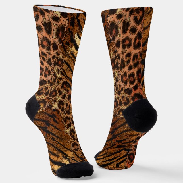 Leopard tiger skin  socks (Angled)