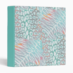 Leopard ,tiger, skin, spotted, striped, Turquoise, Binder
