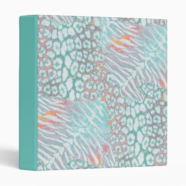 Leopard ,tiger, skin, spotted, striped, Turquoise, Binder (Front/Spine)