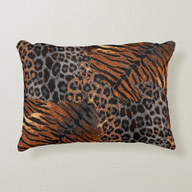 Leopard tiger skin trendy accent pillow (Front)