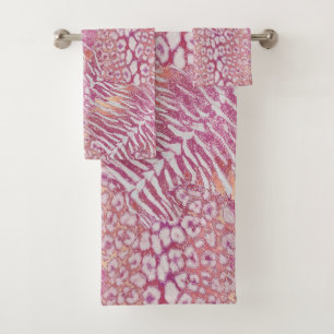 Leopard tiger skin trendy bath towel set