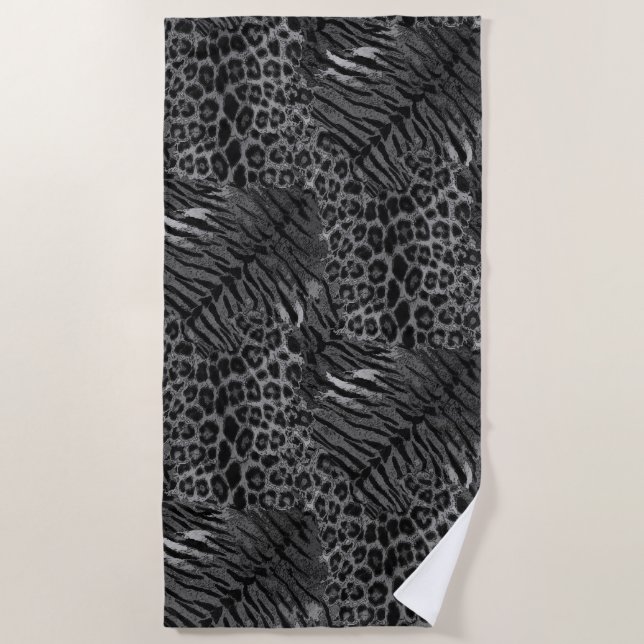 Leopard tiger skin trendy beach towel (Front)
