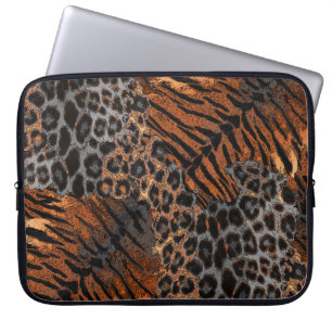 Leopard tiger skin trendy laptop sleeve