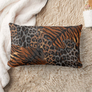 Leopard tiger skin trendy lumbar pillow