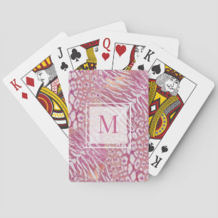 Leopard tiger skin trendy playing cards