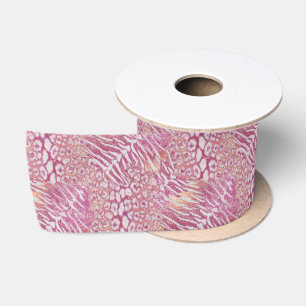 Leopard tiger skin trendy satin ribbon