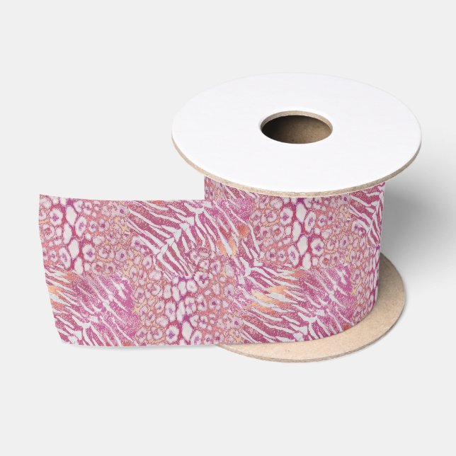 Leopard tiger skin trendy satin ribbon (Spool)