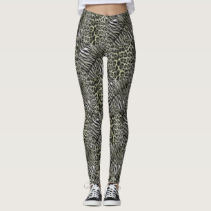 Leopard tiger skin trendy spotted striped cat leggings