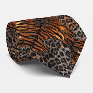 Leopard tiger skin trendy spotted striped cat tie