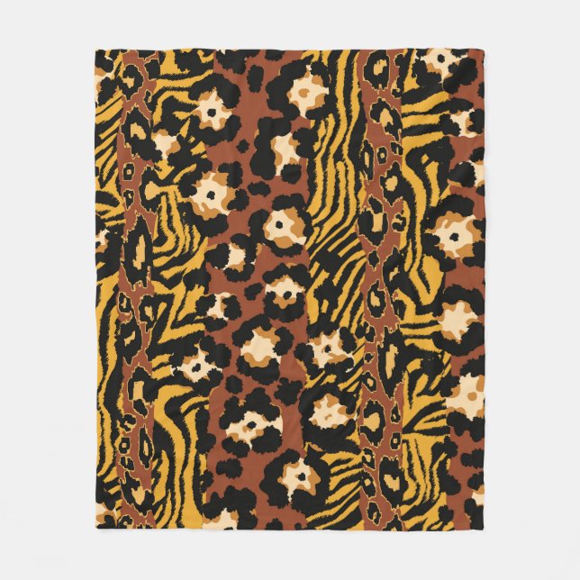 Leopard, tiger skins, wild pattern. fleece blanket (Front)