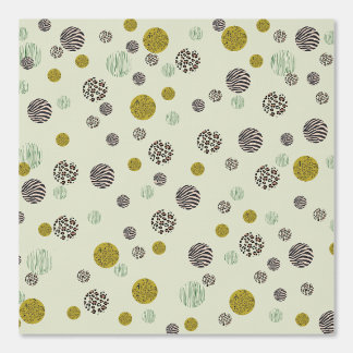 Leopard Tiger Zebra Print Circles on Ivory Wallpaper