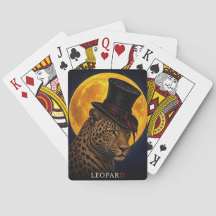 Leopard Top Hat Gothic Surreal Playing Cards