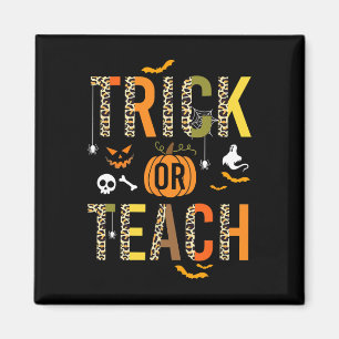 Leopard Trick Or Teach Halloween School Fall Autum Magnet
