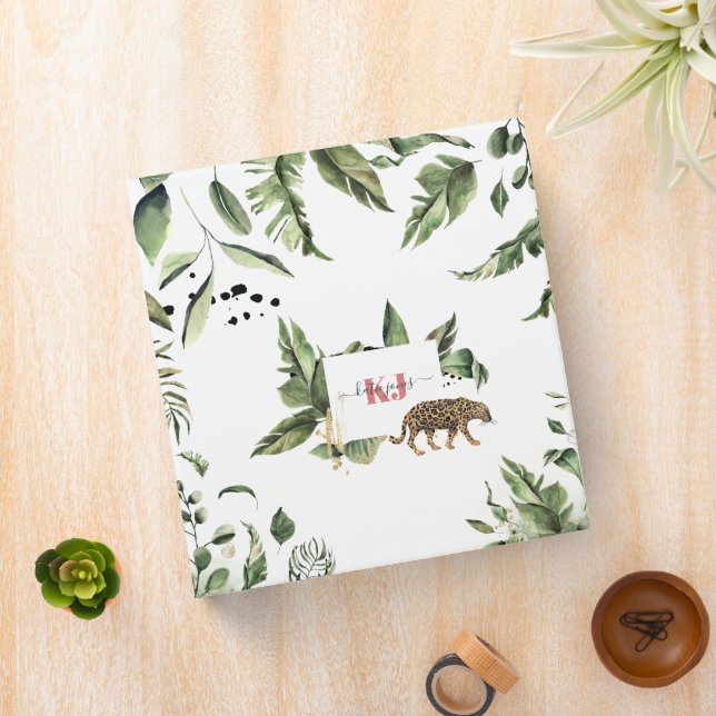 Leopard Tropical Greenery Personalized Binder (In Situ)