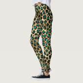 Leopard turquoise leggings (Left)